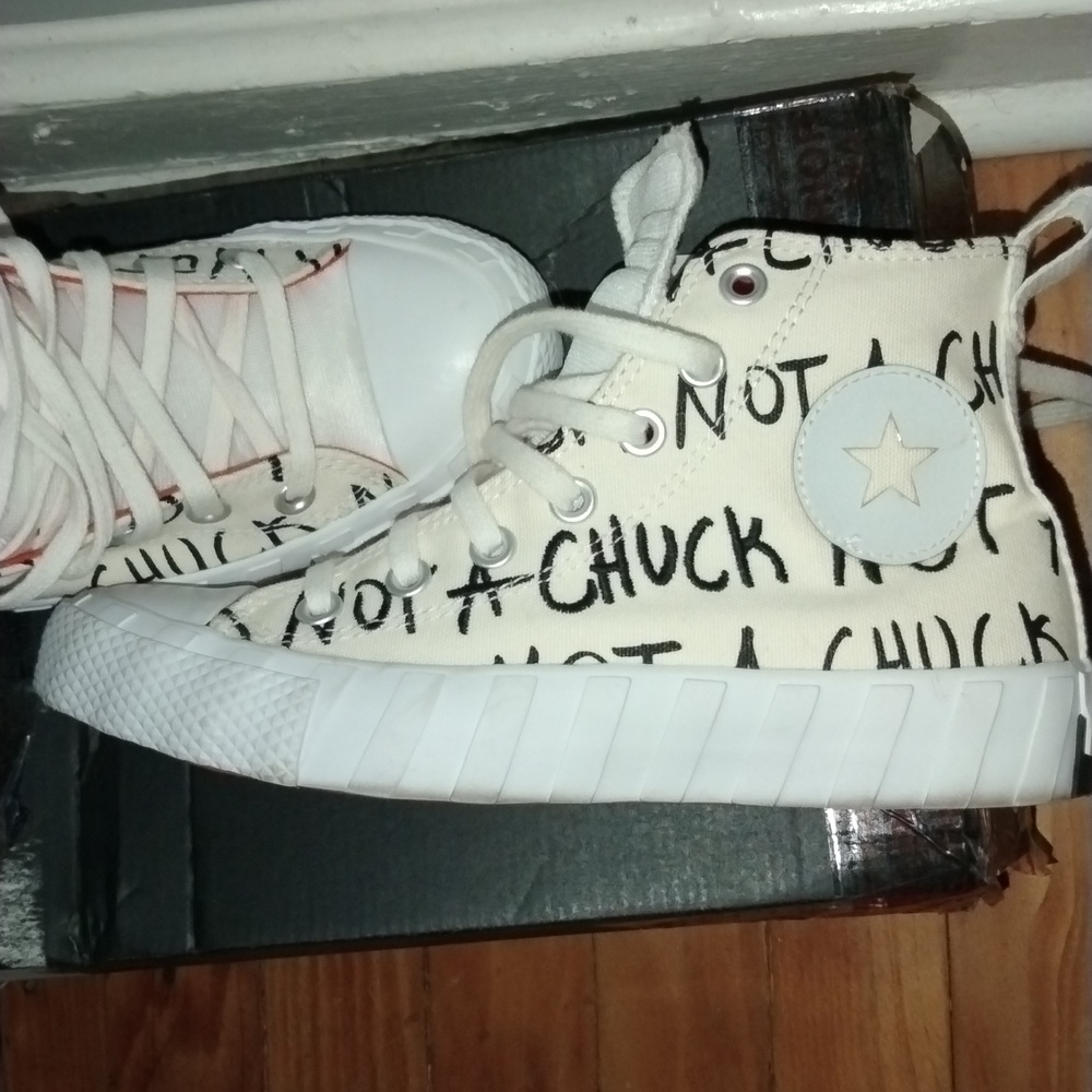 Converse High-Top Sneakers - White and Black Graffiti, Converse UNT1TL3D Hi - Picture 3 of 8